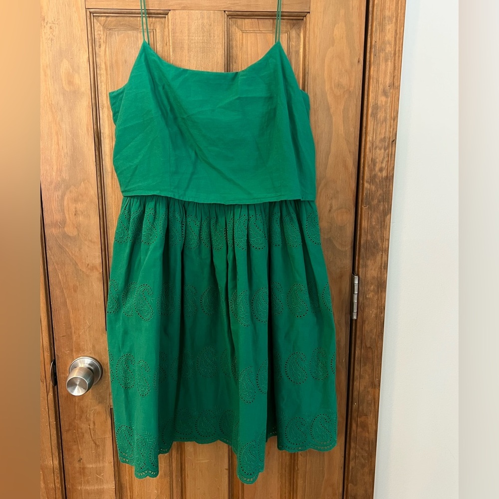 J. Crew Woman's 100% Cotton Dress in Vibrant Green